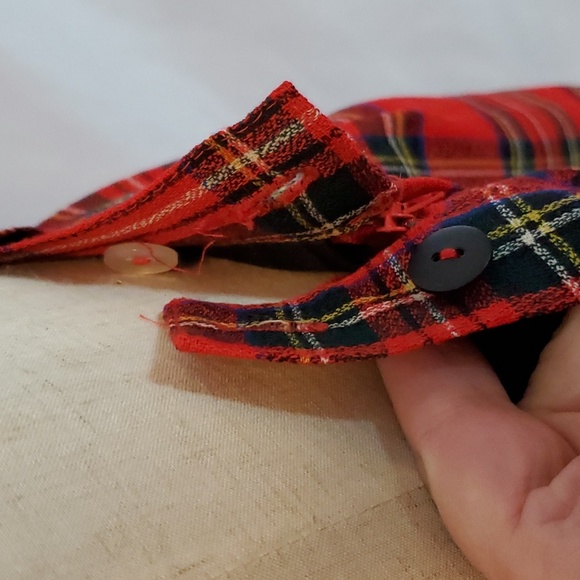 David N., M, vtg red plaid shorts, 80s - Picture 8 of 10